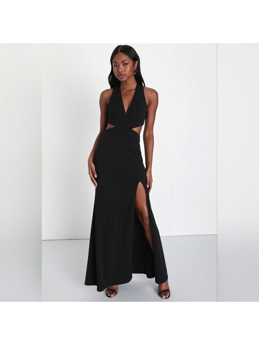 Lulus | Gorgeous Affair Black Cutout Backless Maxi Dress | Size S - Picture 1 of 6